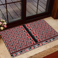 New Zealand Maori Niho Taniwha Rubber Doormat Whero Mangopare and Puhoro Pattern