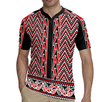 New Zealand Maori Niho Taniwha Rugby Jersey Whero Mangopare and Puhoro Pattern