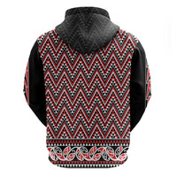New Zealand Maori Niho Taniwha Zip Hoodie Whero Mangopare and Puhoro Pattern LT9 - Polynesian Pride
