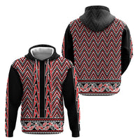 New Zealand Maori Niho Taniwha Zip Hoodie Whero Mangopare and Puhoro Pattern LT9 - Polynesian Pride