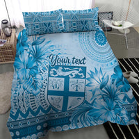 Vintage Bula Fiji Personalised Bedding Set Blue Hibiscus Tapa Pattern LT9