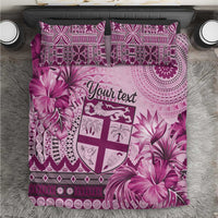 Vintage Bula Fiji Personalised Bedding Set Pink Hibiscus Tapa Pattern LT9