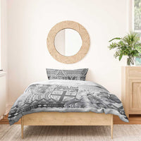 Vintage Bula Fiji Personalised Bedding Set Beige Hibiscus Tapa Pattern LT9