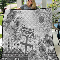 Vintage Bula Fiji Personalised Quilt Beige Hibiscus Tapa Pattern LT9