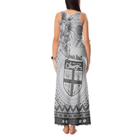 Vintage Bula Fiji Personalised Tank Maxi Dress Beige Hibiscus Tapa Pattern