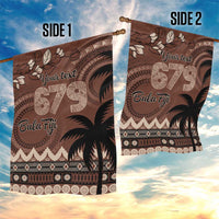 Personalised Bula Fiji 679 Garden Flag Fijian Tagimoucia Masi Tapa Art