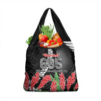 Personalised Samoa 685 Grocery Bag Teuila Flower With Black Samoan Tattoo