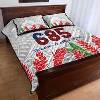 Personalised Samoa 685 Quilt Bed Set Teuila Flower With White Samoan Tattoo LT9 - Polynesian Pride