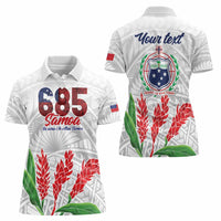 Personalised Samoa 685 Women Polo Shirt Teuila Flower With White Samoan Tattoo LT9 - Polynesian Pride
