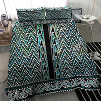 New Zealand Maori Niho Taniwha Bedding Set Papua Shell - Mangopare Puhoro Pattern