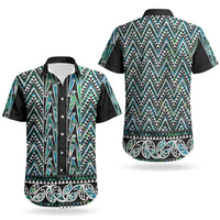 New Zealand Maori Niho Taniwha Couples Matching Off Shoulder Short Dress and Hawaiian Shirt Papua Shell - Mangopare Puhoro Pattern LT9 - Polynesian Pride