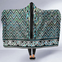 New Zealand Maori Niho Taniwha Hooded Blanket Papua Shell - Mangopare Puhoro Pattern