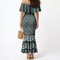 New Zealand Maori Niho Taniwha Mermaid Dress Papua Shell - Mangopare Puhoro Pattern LT9 - Polynesian Pride