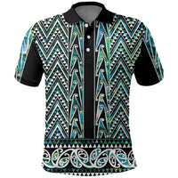 New Zealand Maori Niho Taniwha Polo Shirt Papua Shell - Mangopare Puhoro Pattern LT9 Green - Polynesian Pride
