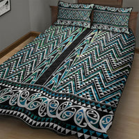 New Zealand Maori Niho Taniwha Quilt Bed Set Papua Shell - Mangopare Puhoro Pattern