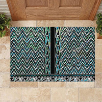 New Zealand Maori Niho Taniwha Rubber Doormat Papua Shell - Mangopare Puhoro Pattern