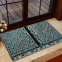 New Zealand Maori Niho Taniwha Rubber Doormat Papua Shell - Mangopare Puhoro Pattern