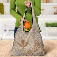 Hawaii Monk Seal and Map Grocery Bag Polynesian Kanaka Maoli Beige Vibe
