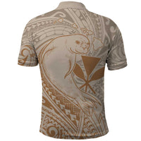 Hawaii Monk Seal and Map Polo Shirt Polynesian Kanaka Maoli Beige Vibe