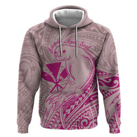 Hawaii Monk Seal and Map Zip Hoodie Polynesian Kanaka Maoli Pink Vibe