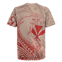 Hawaii Monk Seal and Map Rugby Jersey Polynesian Kanaka Maoli Red Vibe