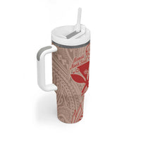 Hawaii Monk Seal and Map Tumbler With Handle Polynesian Kanaka Maoli Red Vibe