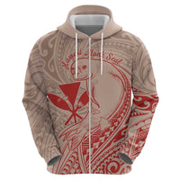 Hawaii Monk Seal and Map Zip Hoodie Polynesian Kanaka Maoli Red Vibe