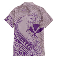 Hawaii Monk Seal and Map Family Matching Off Shoulder Maxi Dress and Hawaiian Shirt Polynesian Kanaka Maoli Violet Vibe