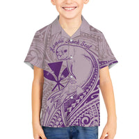 Hawaii Monk Seal and Map Family Matching Puletasi and Hawaiian Shirt Polynesian Kanaka Maoli Violet Vibe