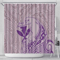 Hawaii Monk Seal and Map Shower Curtain Polynesian Kanaka Maoli Violet Vibe