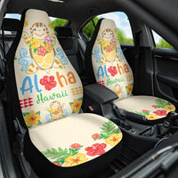 Kawaii Turtle Car Seat Cover Aloha Hibiscus Flowers LT9 One Size Beige - Polynesian Pride