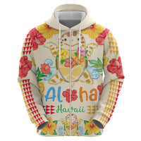 Kawaii Turtle Zip Hoodie Aloha Hibiscus Flowers LT9 - Polynesian Pride