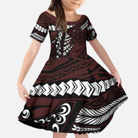 Polynesian Girl Tribal Tattoo Family Matching Mermaid Dress and Hawaiian Shirt Oxbood Vibe