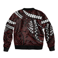 Polynesian Girl Tribal Tattoo Sleeve Zip Bomber Jacket Oxbood Vibe