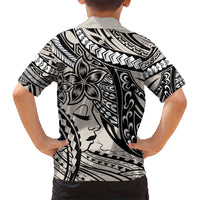 Polynesian Girl Tribal Tattoo Family Matching Short Sleeve Bodycon Dress and Hawaiian Shirt Beige Vibe LT9 - Polynesian Pride
