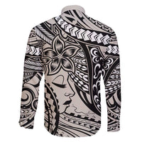 Polynesian Girl Tribal Tattoo Family Matching Summer Maxi Dress and Hawaiian Shirt Beige Vibe LT9 - Polynesian Pride