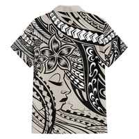 Polynesian Girl Tribal Tattoo Family Matching Tank Maxi Dress and Hawaiian Shirt Beige Vibe