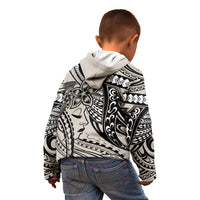 Polynesian Girl Tribal Tattoo Kid Hoodie Beige Vibe