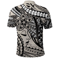 Polynesian Girl Tribal Tattoo Polo Shirt Beige Vibe