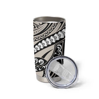 Polynesian Girl Tribal Tattoo Tumbler Cup Beige Vibe