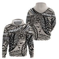 Polynesian Girl Tribal Tattoo Zip Hoodie Beige Vibe LT9 - Polynesian Pride