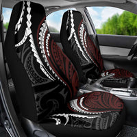 Polynesian Oxblood Line Art Tribal Tattoo Car Seat Cover LT9 - Polynesian Pride