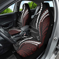Polynesian Oxblood Line Art Tribal Tattoo Car Seat Cover LT9 - Polynesian Pride