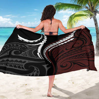 Polynesian Oxblood Line Art Tribal Tattoo Sarong