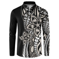 Polynesian Plumeria Floral Tattoo Pattern Button Sweatshirt Beige Style LT9 Beige - Polynesian Pride