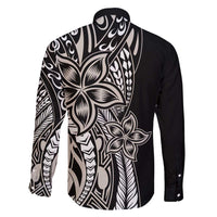 Polynesian Plumeria Floral Tattoo Pattern Family Matching Mermaid Dress and Hawaiian Shirt Beige Style