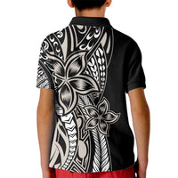 Polynesian Plumeria Floral Tattoo Pattern Kid Polo Shirt Beige Style