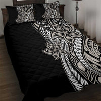 Polynesian Plumeria Floral Tattoo Pattern Quilt Bed Set Beige Style