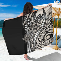 Polynesian Plumeria Floral Tattoo Pattern Sarong Beige Style