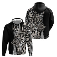 Polynesian Plumeria Floral Tattoo Pattern Zip Hoodie Beige Style LT9 - Polynesian Pride